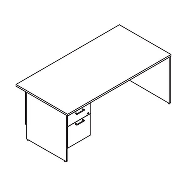 Groupe Lacasse Desk, Left Single Pedestal, B/F, 72inx30inx29in, Hard Rock Maple LAS31NEF3072SE - main